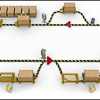 Ejemplo de layout logístico de AGV con zonas de trabajo manual